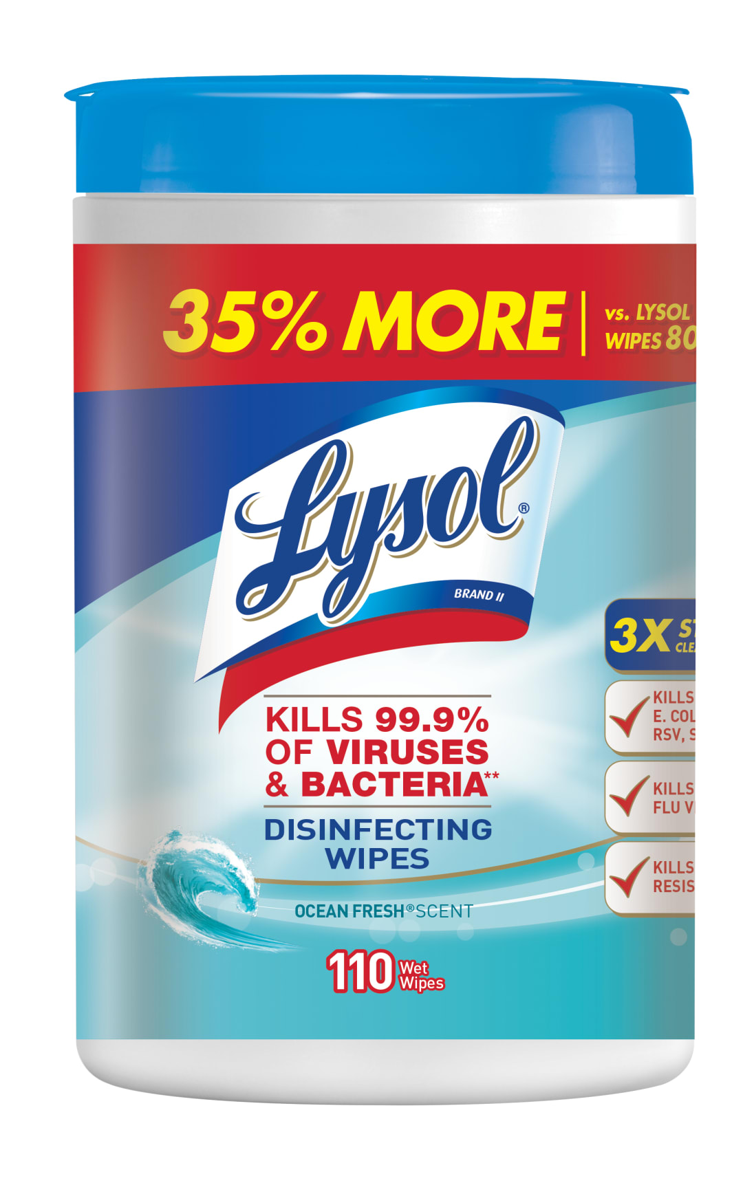 LYSOL® Disinfecting Wipes - Ocean Fresh™ 6/110 ct.