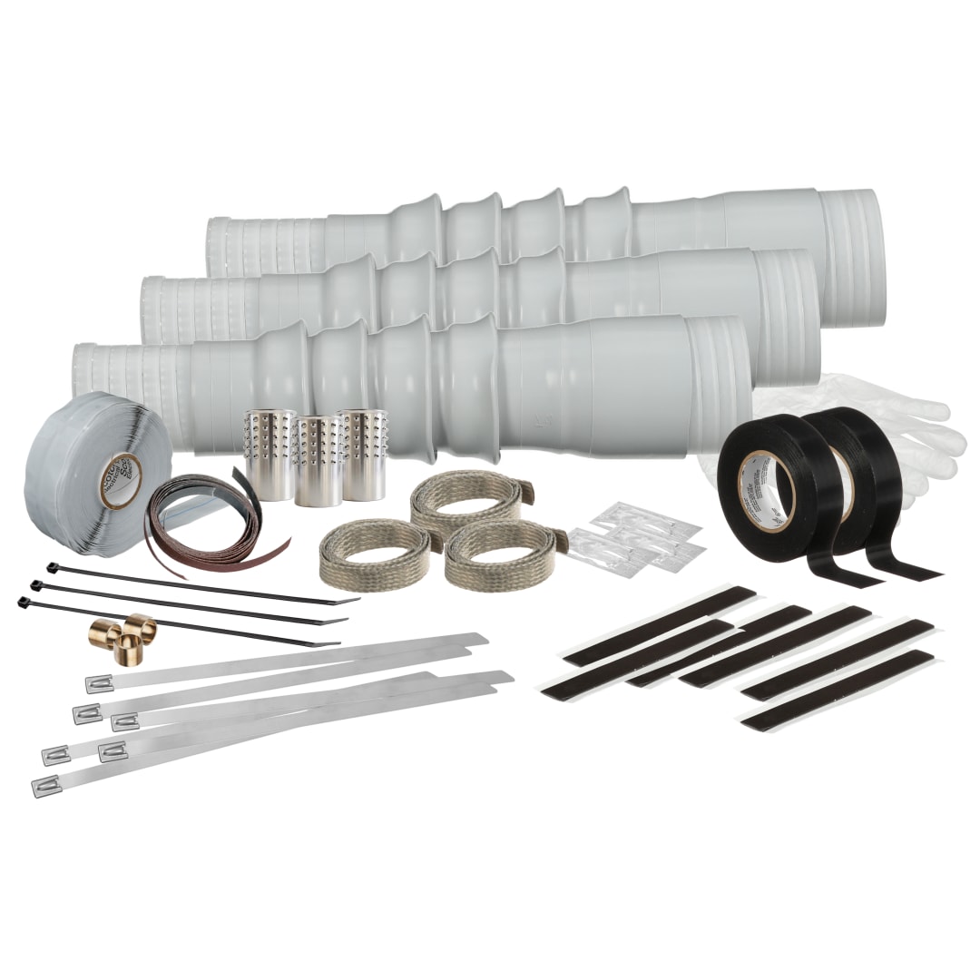 3M™ Kaltschrumpf-Endverschlüsse QT-II, QT-II-J4X-AF-1, für 1/C-Kabel mit Abschirmung aus Aluminiumfolie, 4 Schirme, 3/Satz
