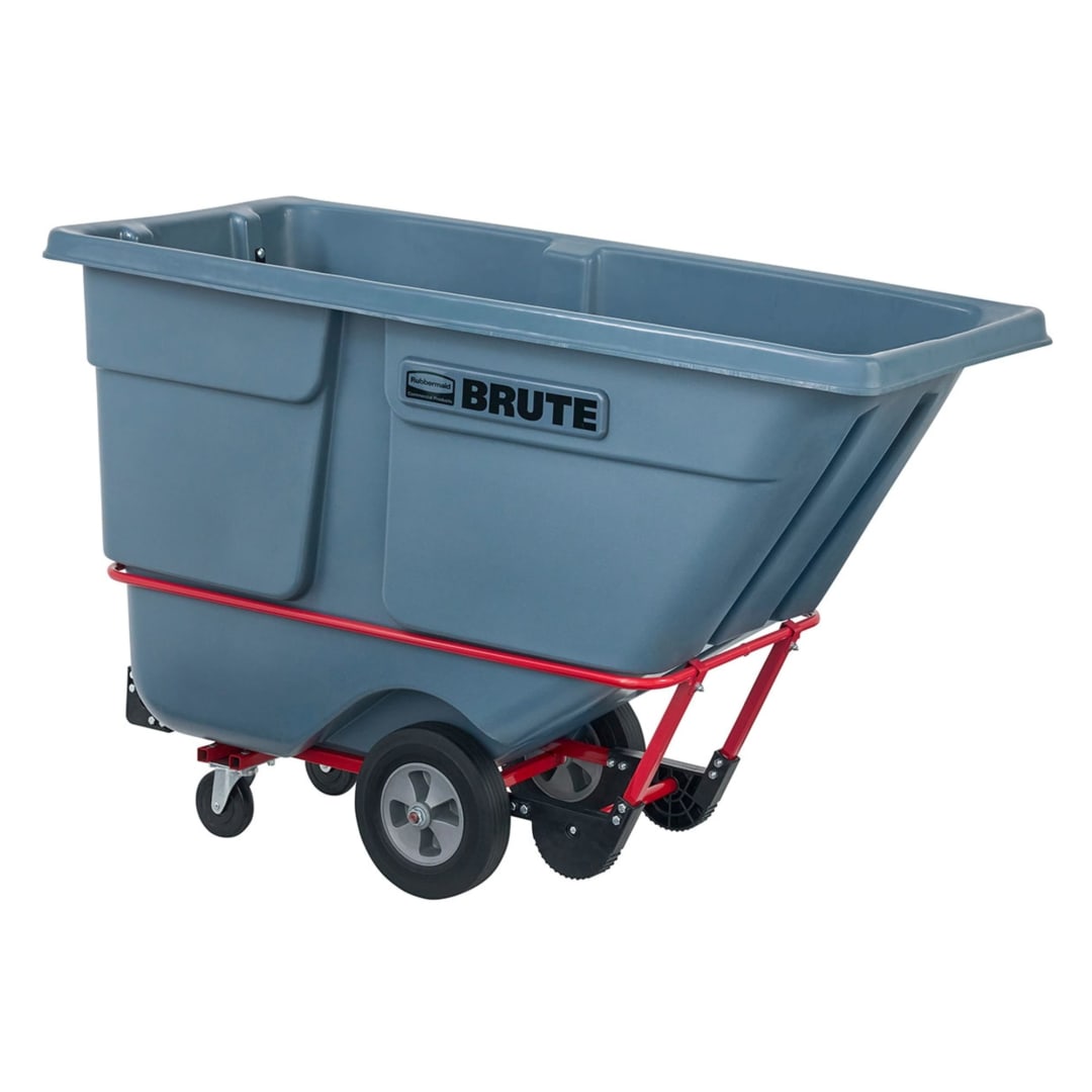 BRUTE Tilt Dump Truck/Trash Cart/Garbage Collection/Recycling, 1 Cubic Yard, Standard Duty, 1,250 lbs., Gray, Distribution Centers/Warehouse/Manufacturing/Stadiums (2192462)
