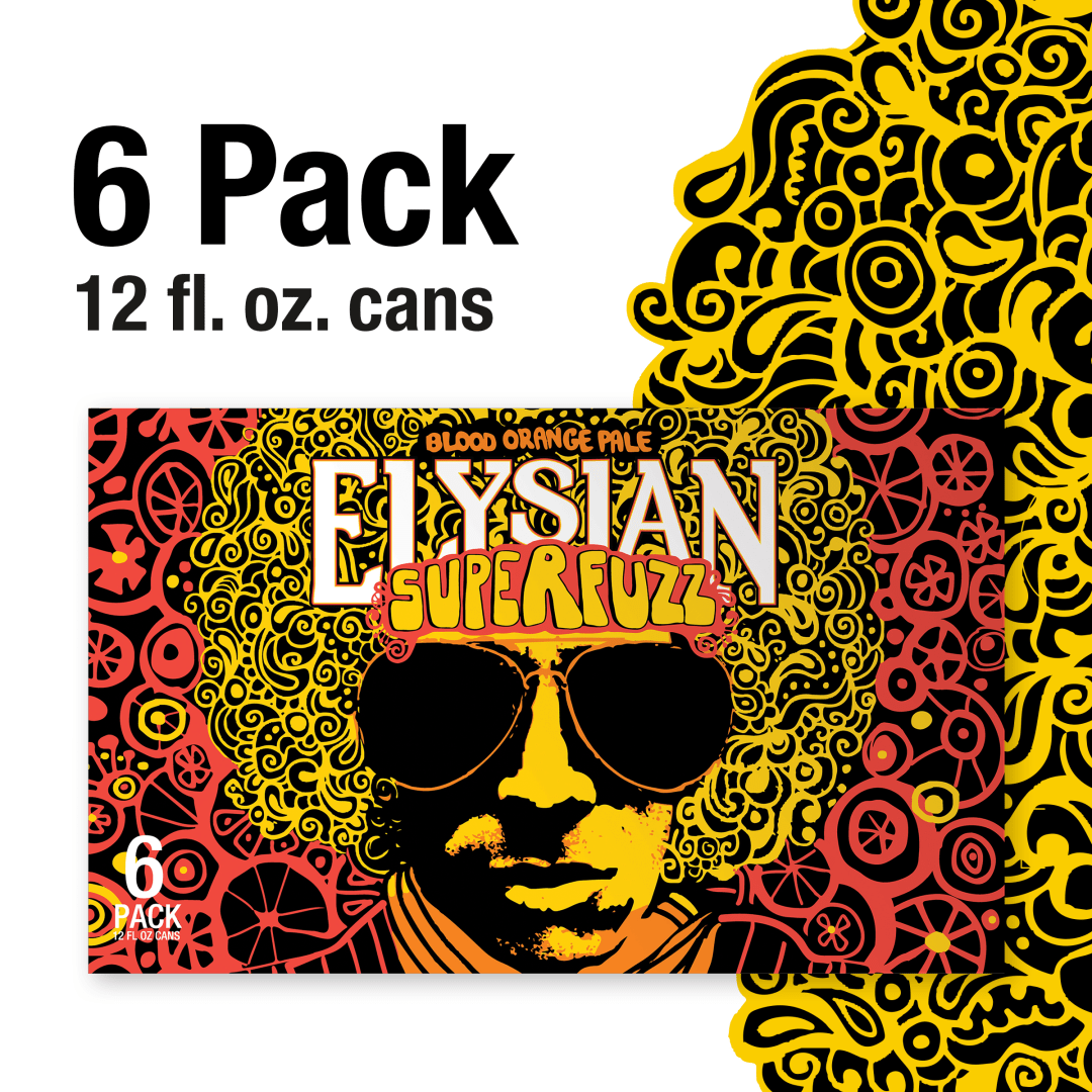 Elysian Superfuzz Blood Orange Pale Ale Craft Beer, 6 Pack Beer, 12 FL OZ Cans, 6.4% ABV