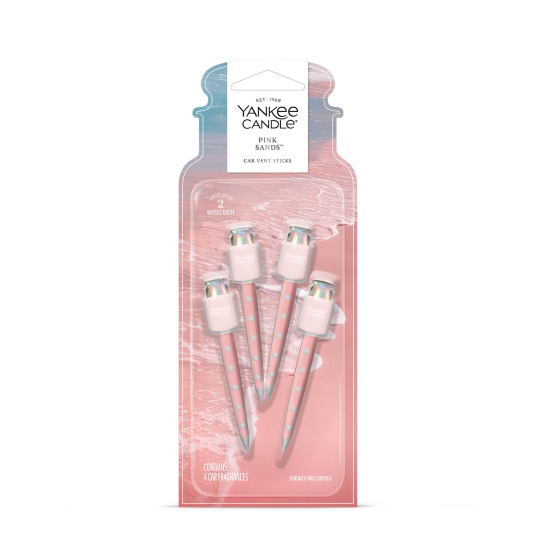 Yankee Candle Car Air Freshener Vent Sticks, Pink Sands, 4 Count, 1oz