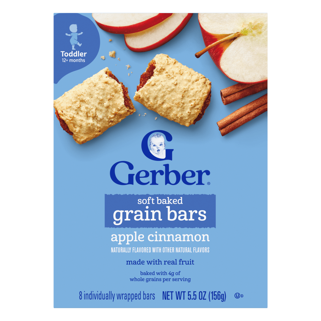 Gerber Soft Baked Grain Bars, Toddler Snacks, Apple Cinnamon Bars, Finger Food