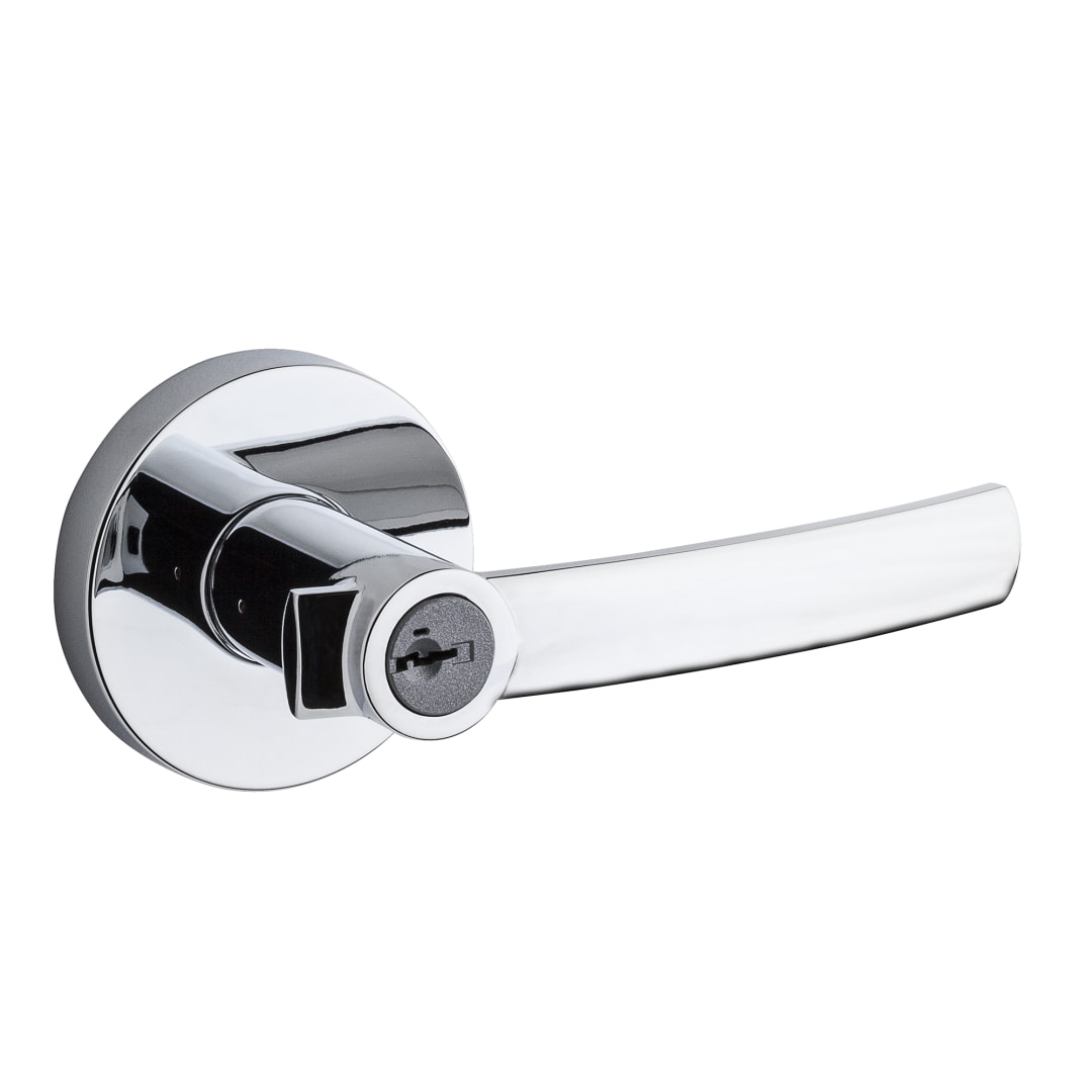 Sydney Round Keyed Entry Lever featuring SmartKey Security™ in Polished Chrome