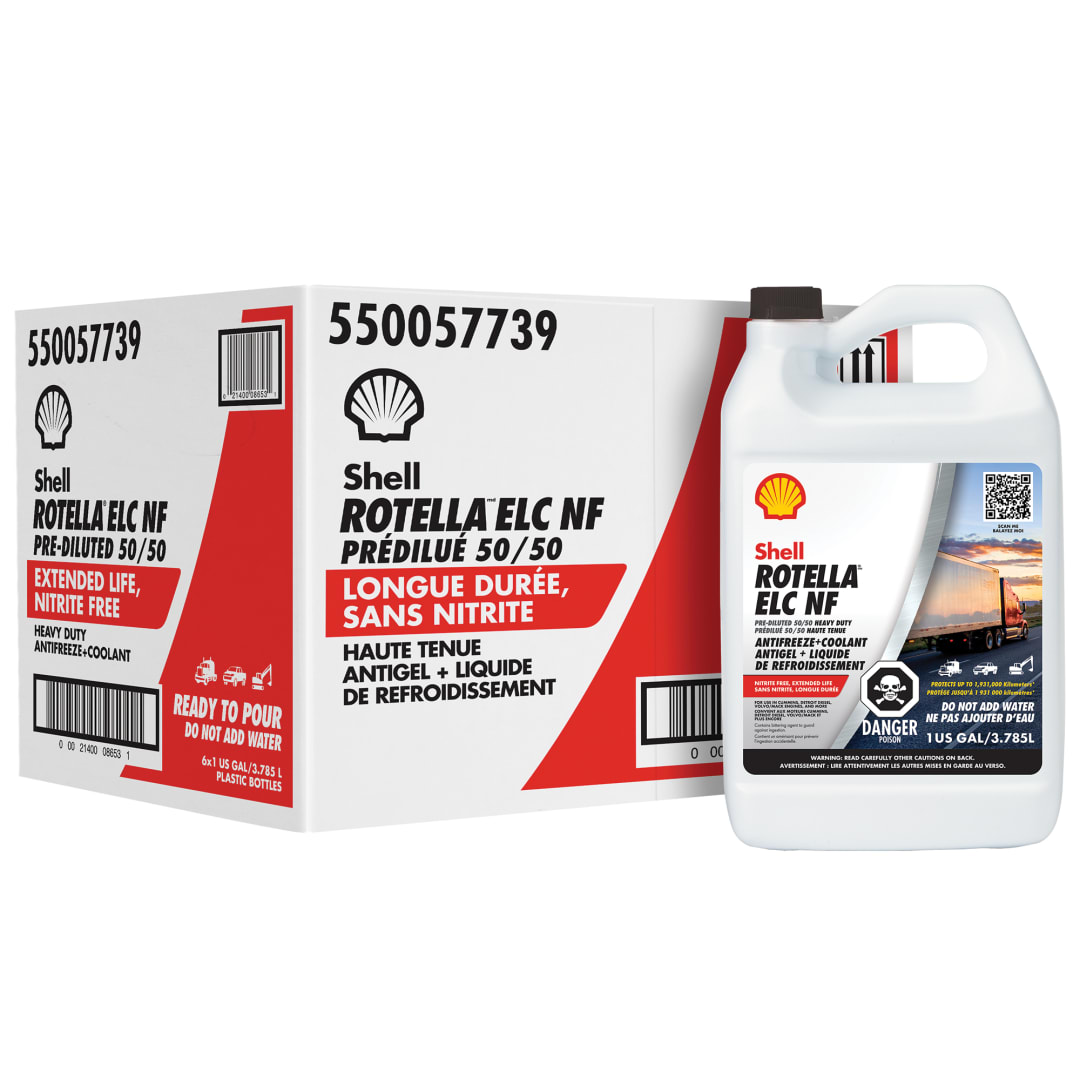 Shell Rotella Nitrite-Free Extended Life ELC Anti-Freeze + Coolant, Pre-Diluted 50/50, 1 Gallon (Case of 6)