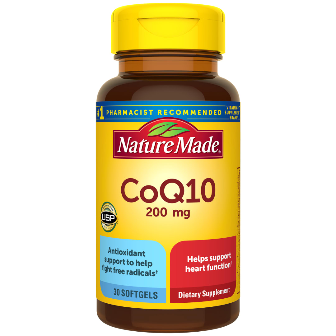 Nature Made CoQ10 200mg, Dietary Supplement for Heart Health Support, 30 Softgels, 30 Day Supply