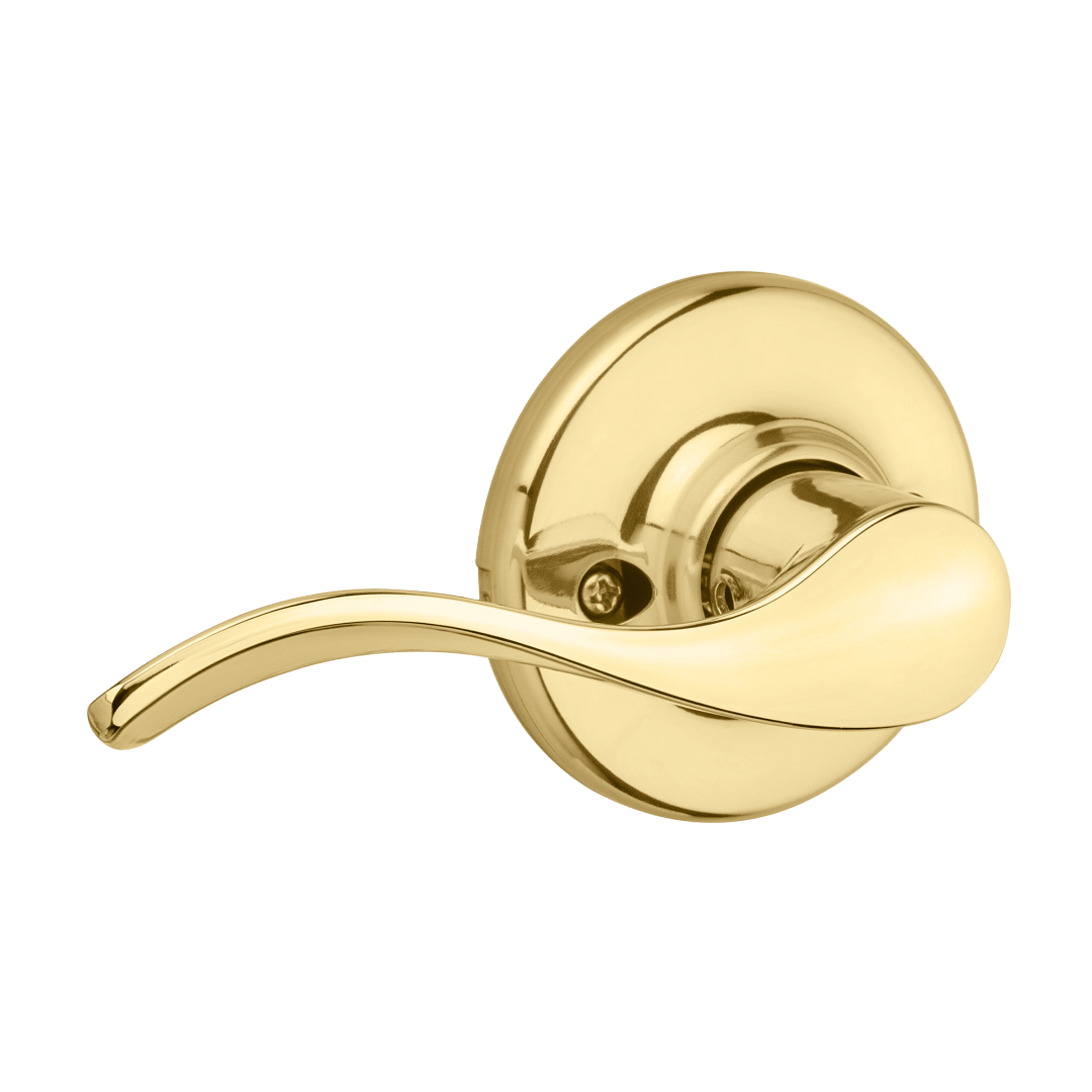 Balboa Half - Dummy Left Hand Wave Door Lever in Polished Brass