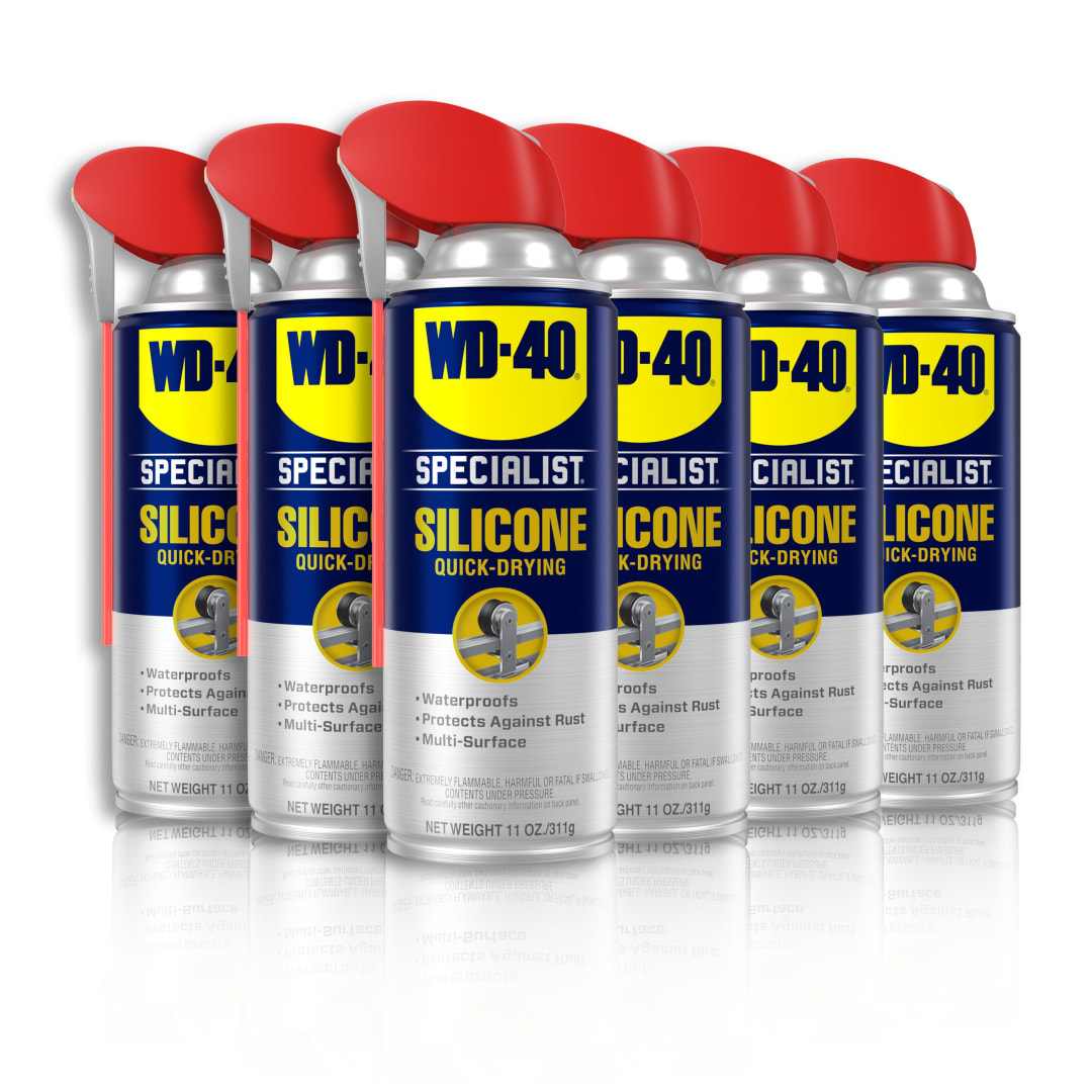 WD-40 Specialist® Silicone 11 oz, Quick-Drying Silicone Lubricant for Cables, Guide Rails, Hinges [6ct Case Pack]