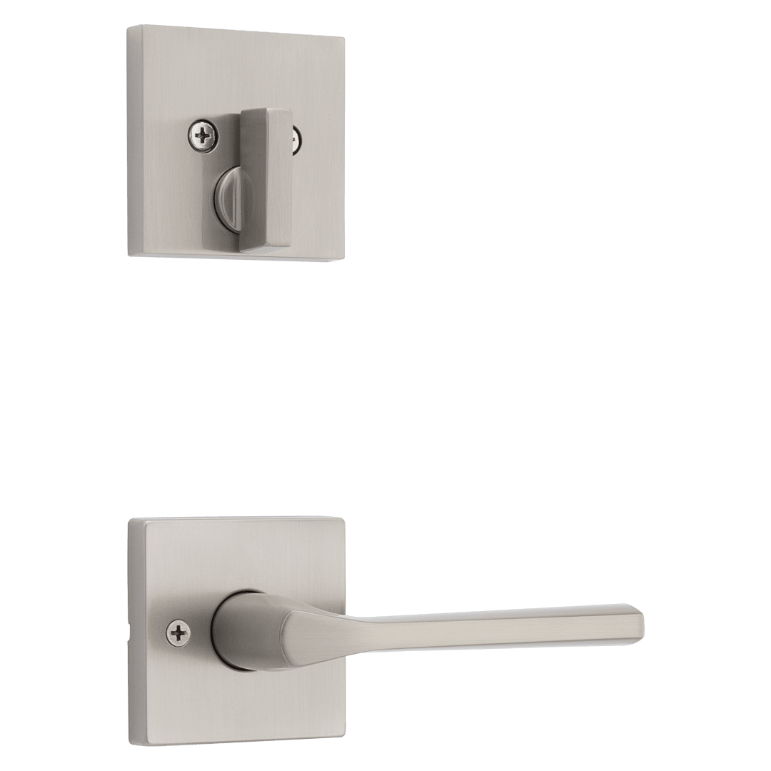 Lisbon Interior Pack with Square Rose in Satin Nickel