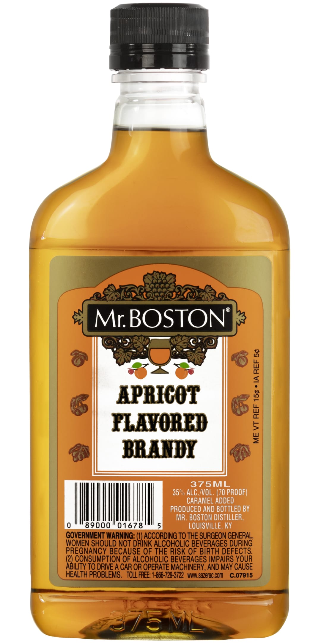 Mr. Boston Apricot Brandy 375ml 70 Proof