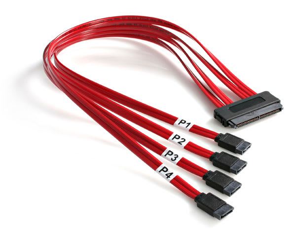50cm SAS SFF8484 Host To 4 SATA Cable