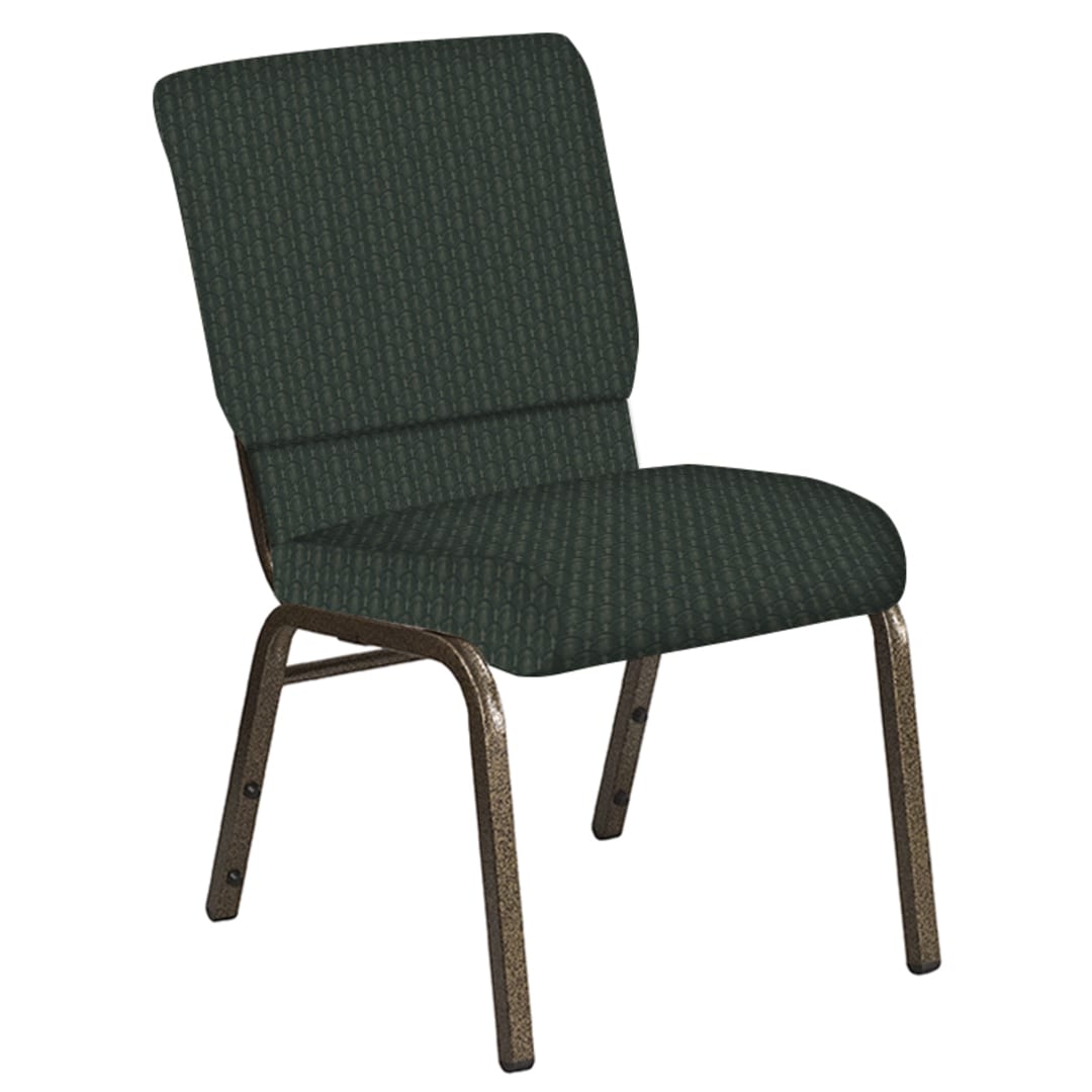 18.5''W Church Chair in Grace Spruce Fabric - Gold Vein Frame