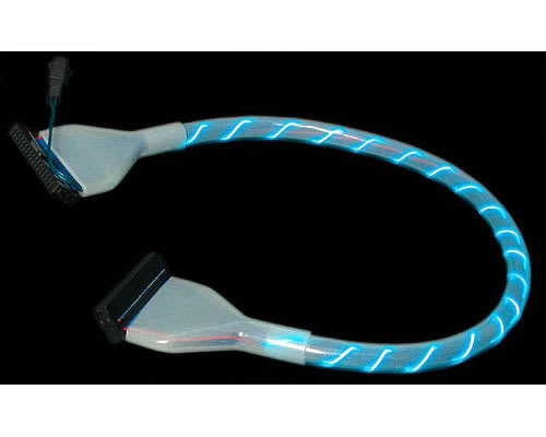 18" Blue EL Wire Round UV Floppy Cable