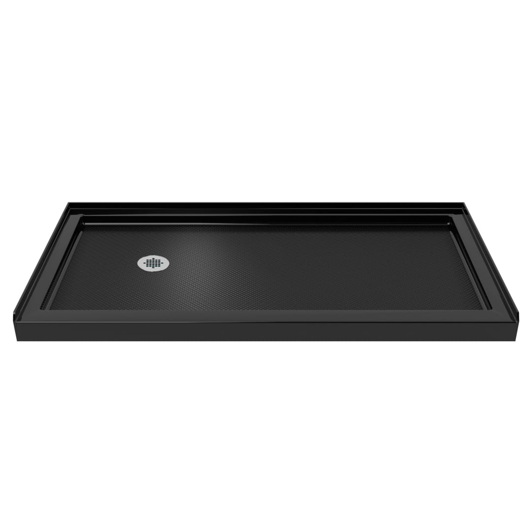 DreamLine SlimLine 34 inch D x 60 inch W x 2 3/4 inch H Left Drain Single Threshold Shower Base in Black