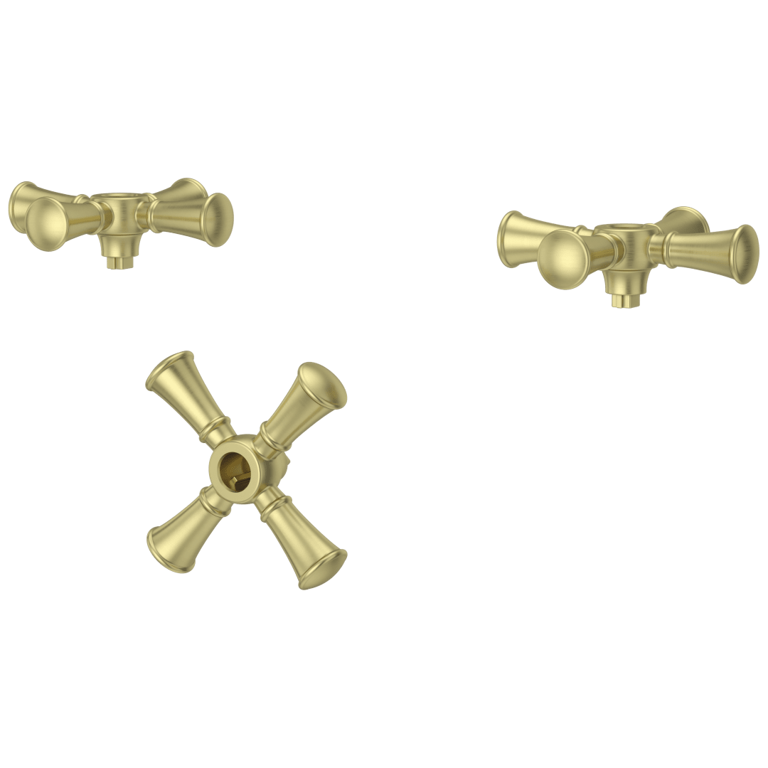 Tisbury Optional Cross Handles - Tub Filler in Brushed Gold