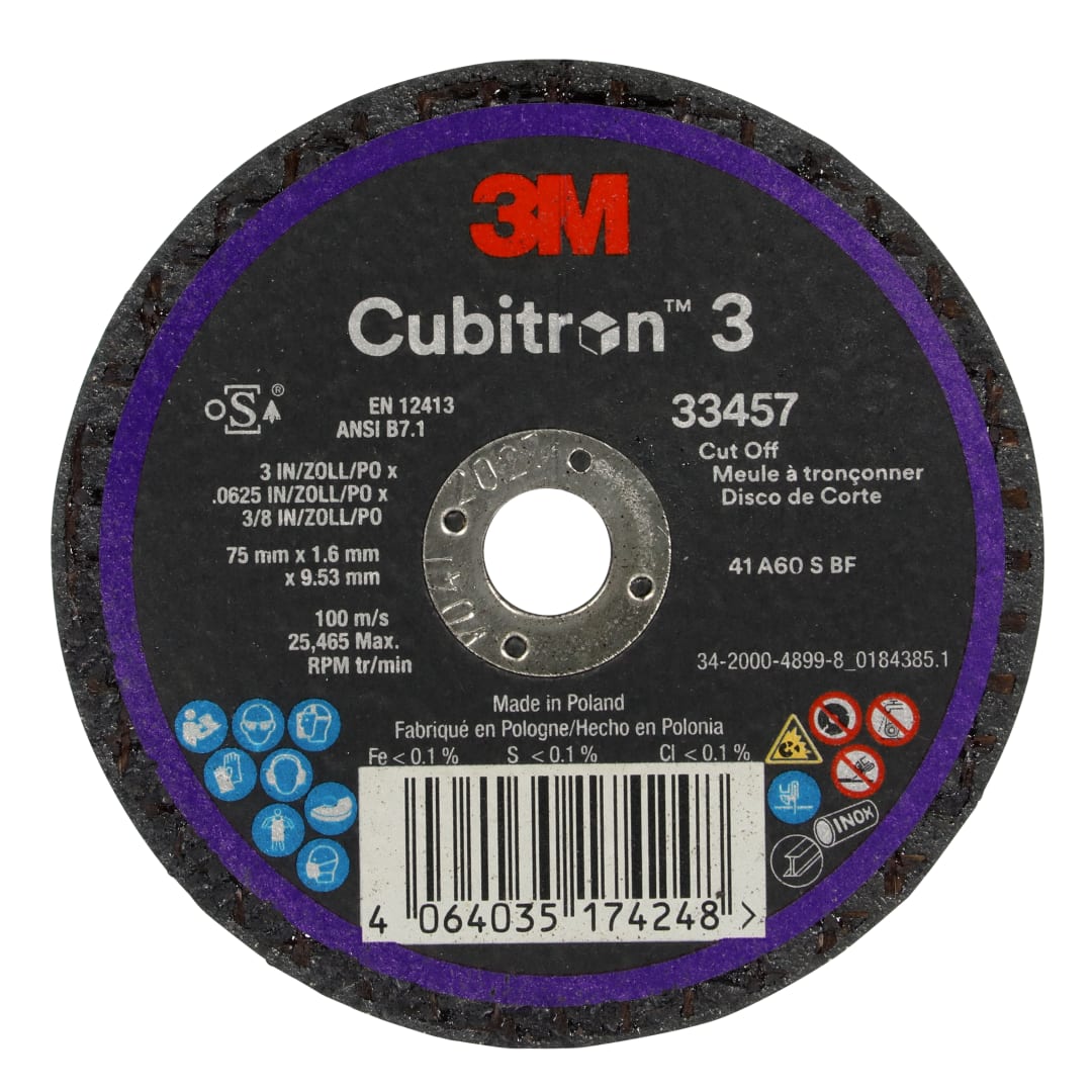 3M™ Cubitron™ 3 Trennscheibe, 75 mm x 1,6 mm x 9,53 mm, 33457
