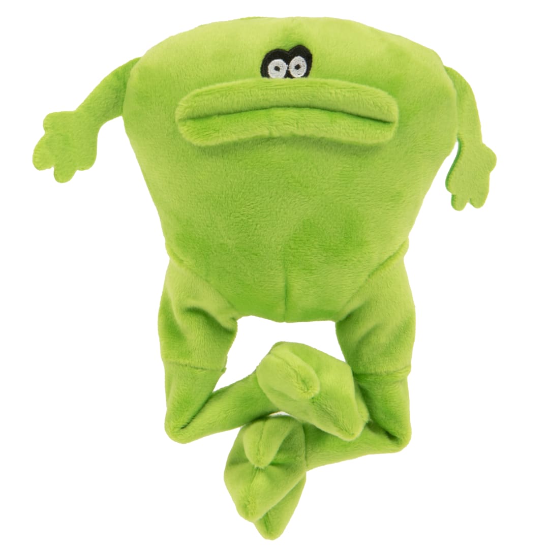 goDog Action Plush Frog Animated Squeaky Dog Toy With Chew Guard Technology, Green, One Size