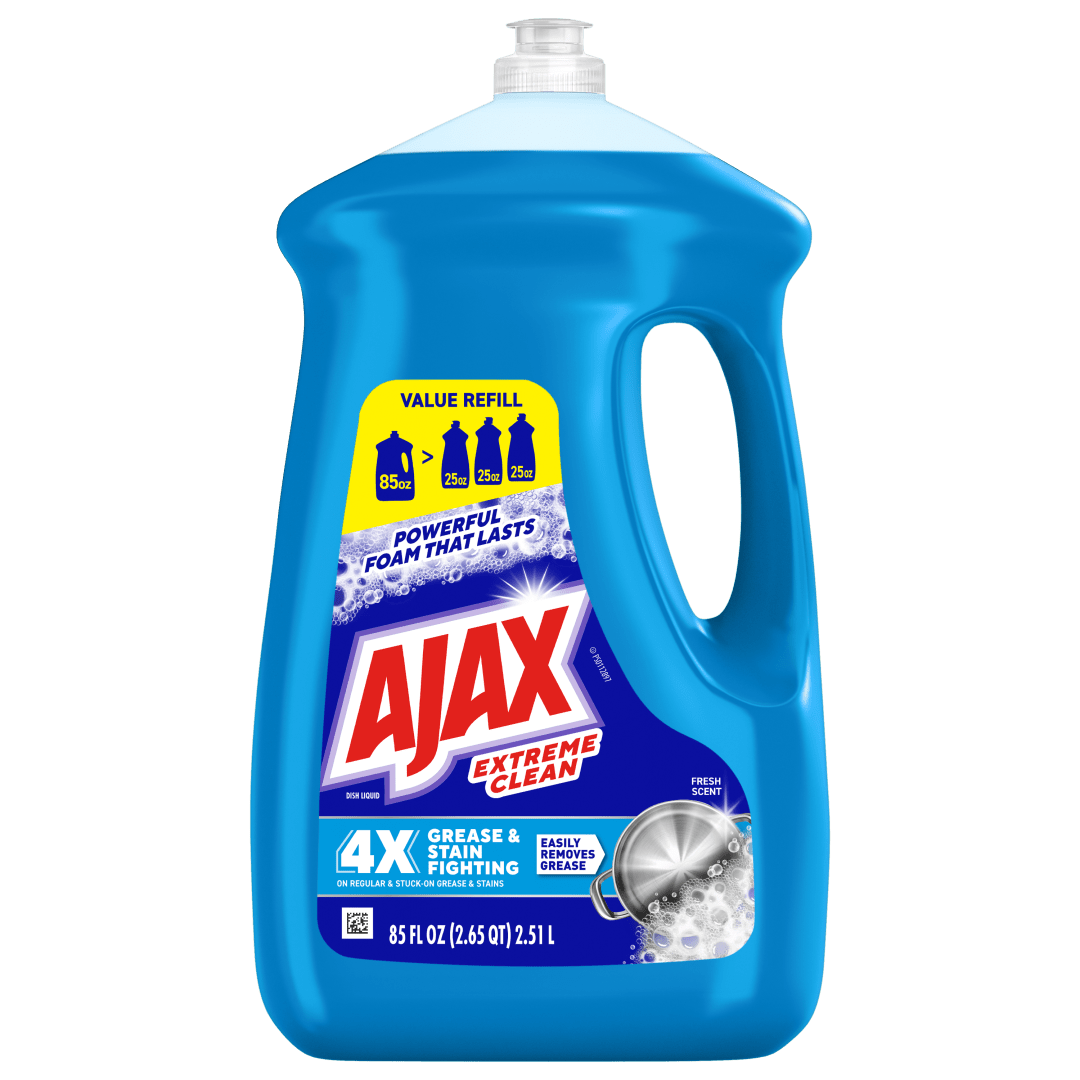 Ajax Extreme Clean Liquid Dish Soap, Strips Grease, Easy-Flip Cap, Fresh Scent, 85 fl oz