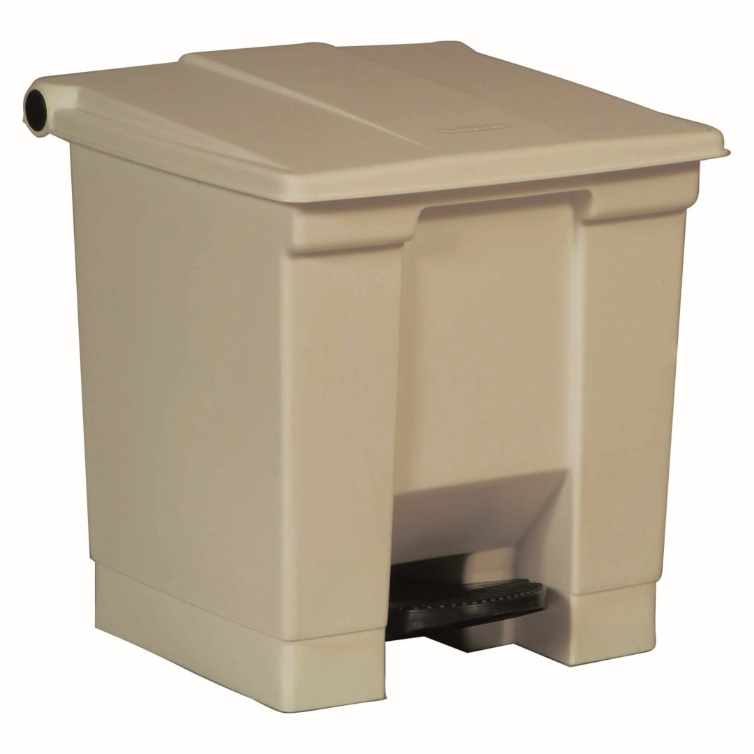 Rubbermaid Commercial Products 8 Gallon Legacy Step-On Trash Can, Beige