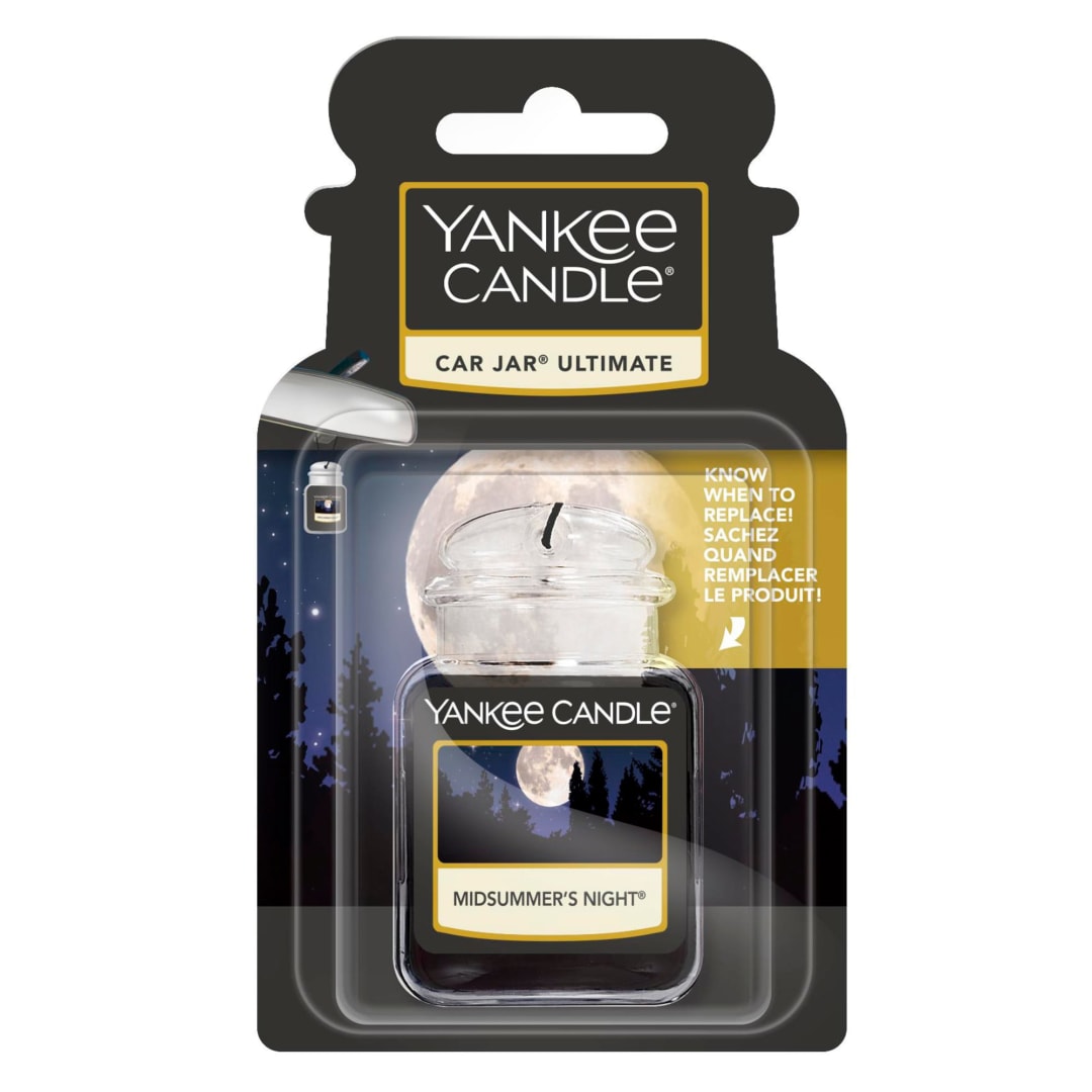 Yankee Candle® Car Jar Ultimate Scented Air Freshener | Midsummer’s Night | Lasts up to 4 Weeks
