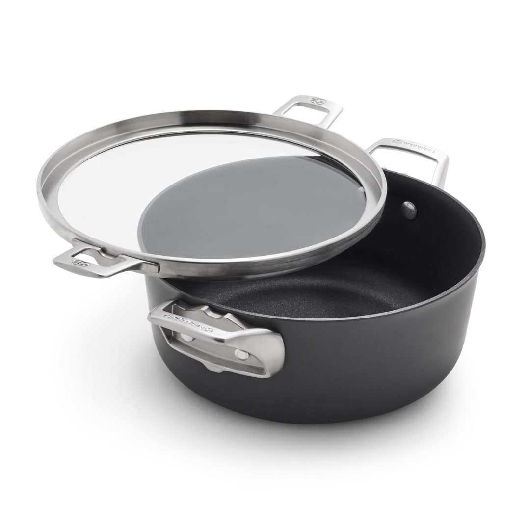 Calphalon® Premier™ Space-Saving Hard-Anodized Nonstick 12-Inch Everyday Pan with Lid