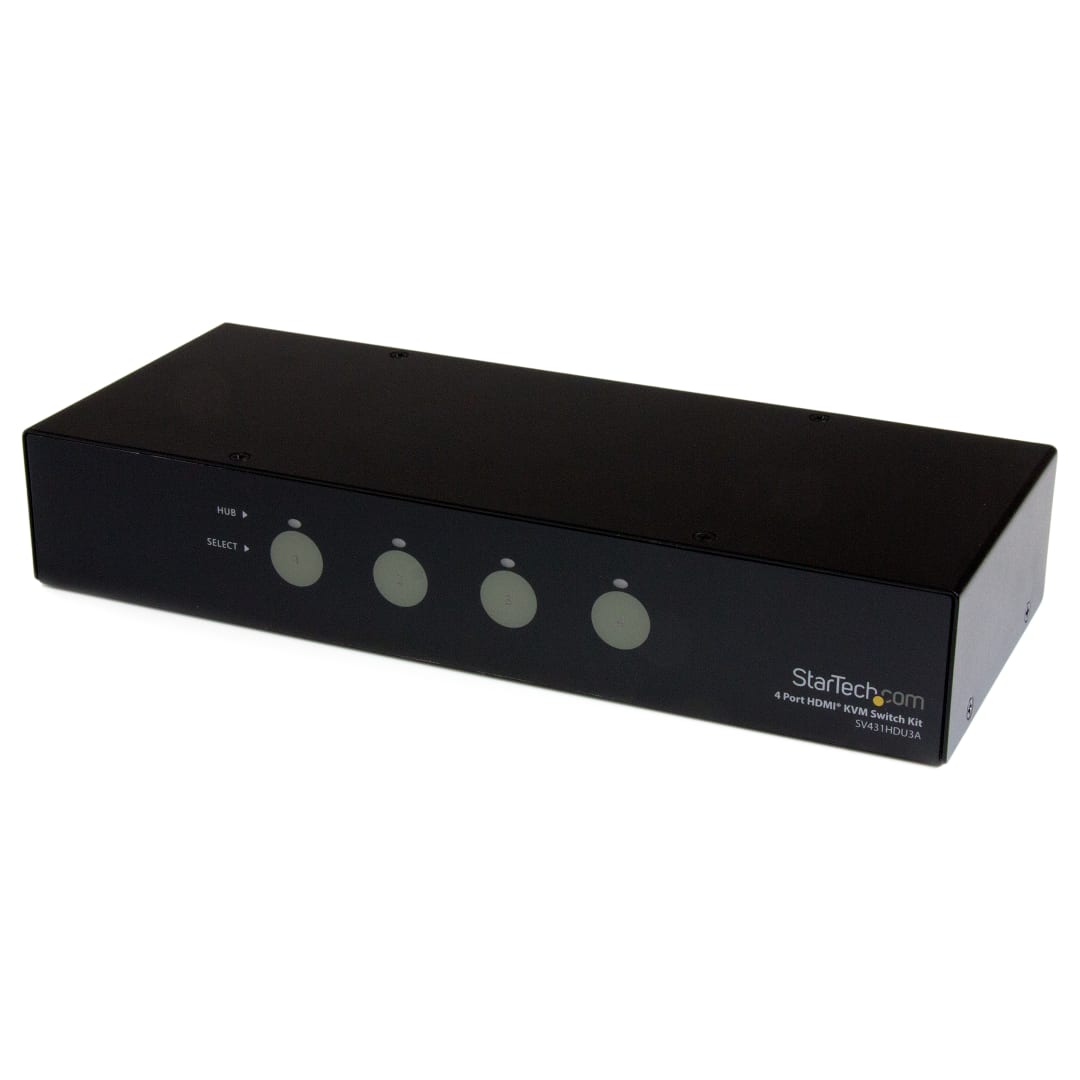 4 Port HDMI KVM Switch w/ USB 3.0 Hub &amp; Cables