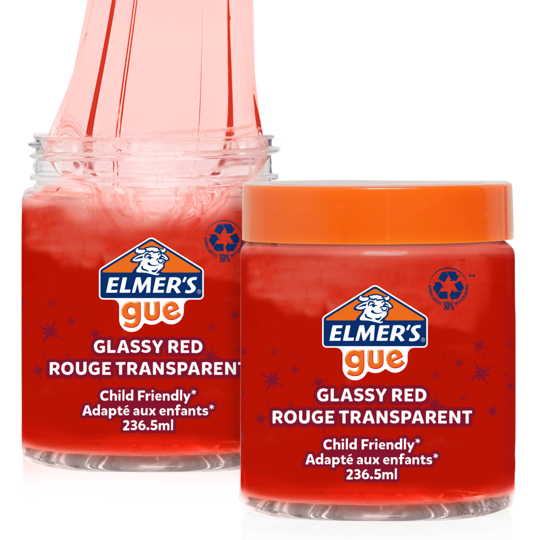 Slime prefabricado Elmer's Gue | Slime cristal rojo | Perfecto para mezclar más elementos | 236,5 ml | 2 unidades