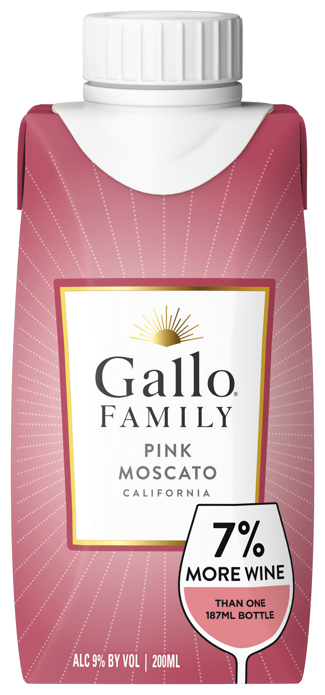 Gallo Family Vineyards Pink Moscato Wine Single Serve 187ml Bottle