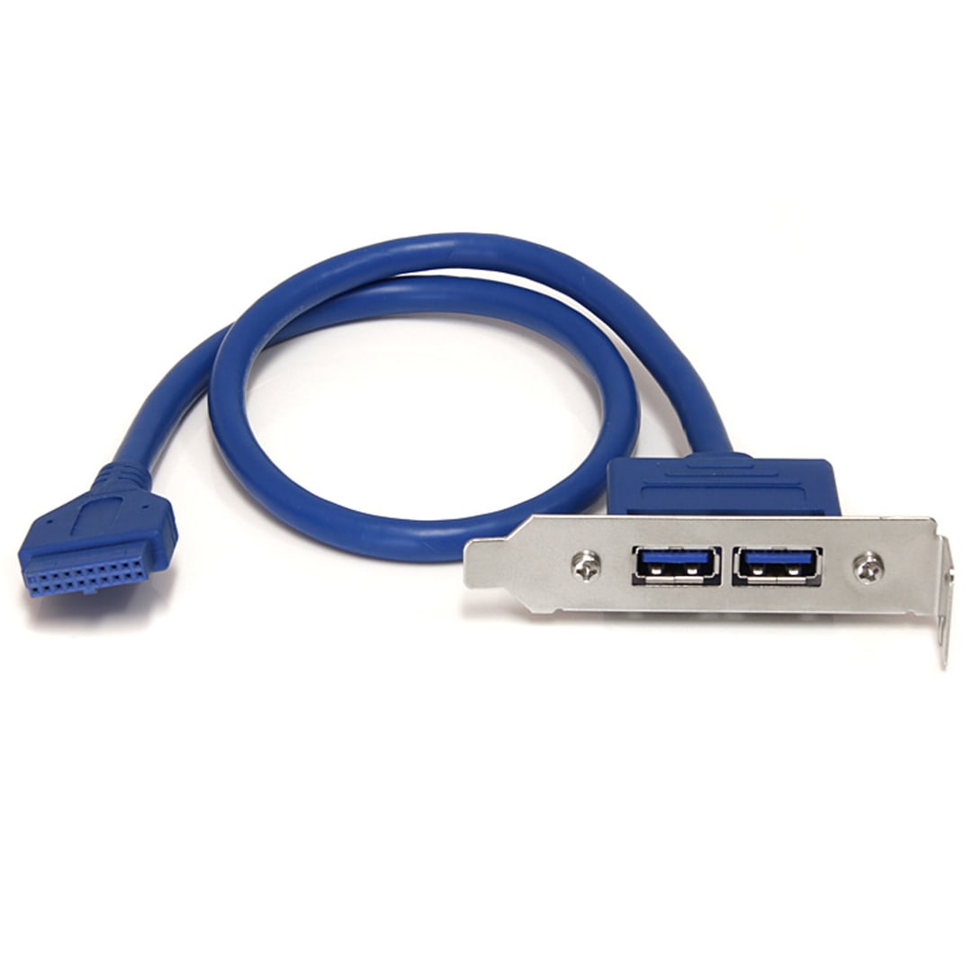 2 Port USB 3.0 A Female LP Slot Plate Adapter