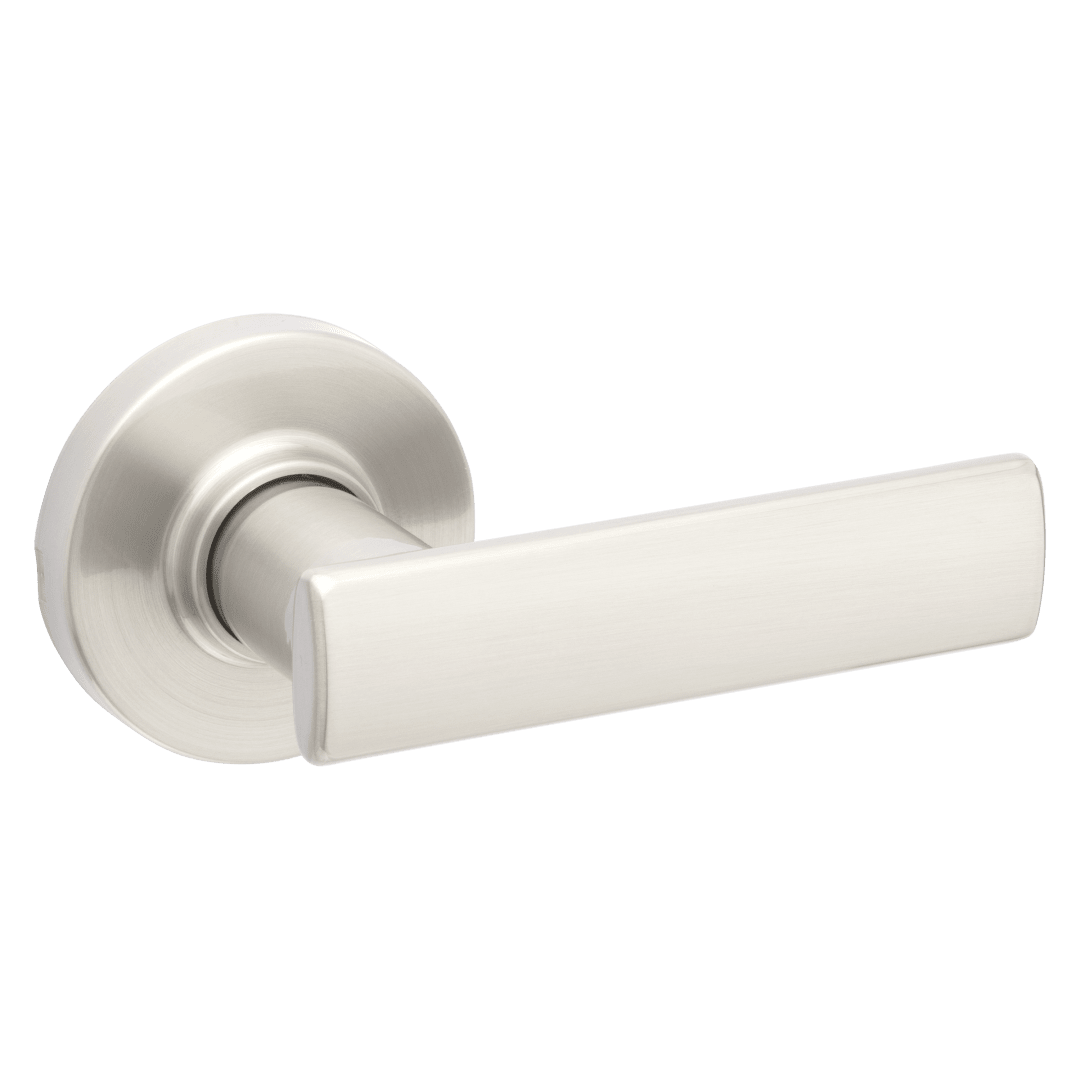 Breton Hall/Closet Door Lever with Round Rosette  in Satin Nickel