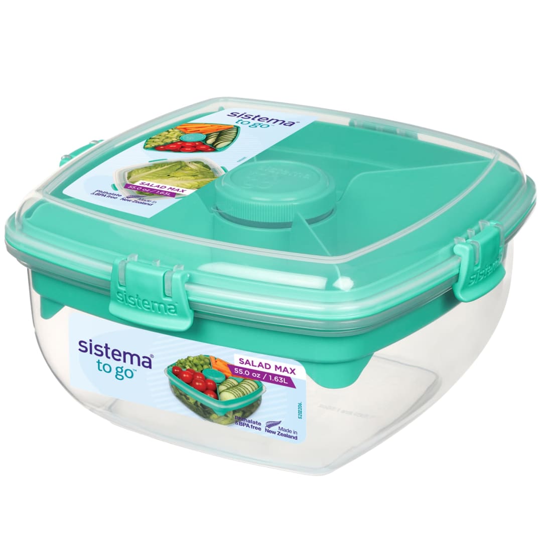 Sistema® Salad Max To Go™ Lunch Container, 55.12 oz./1.63L
