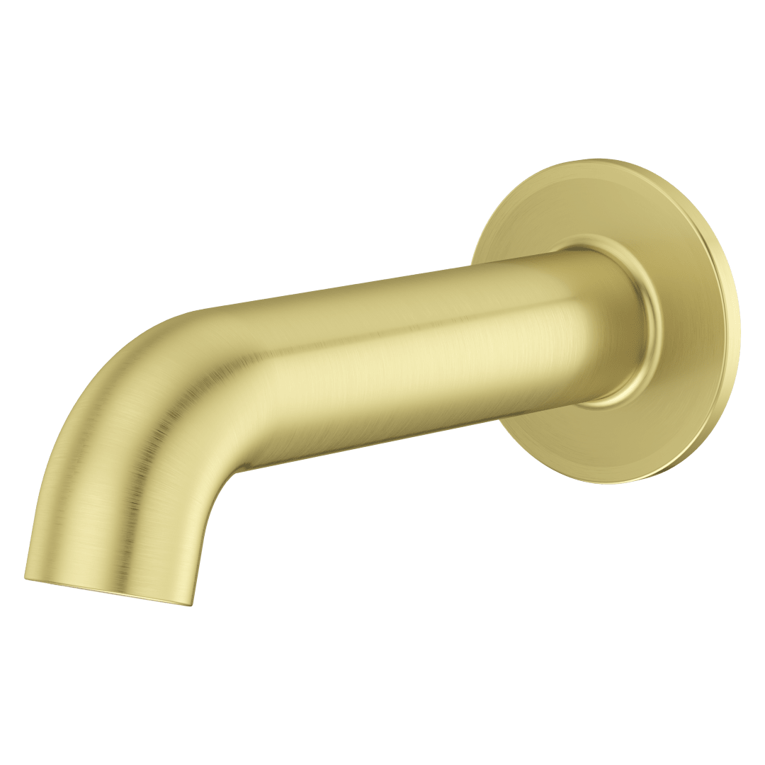 Rounded Non-Diverting Tub Spout in Brush Gold