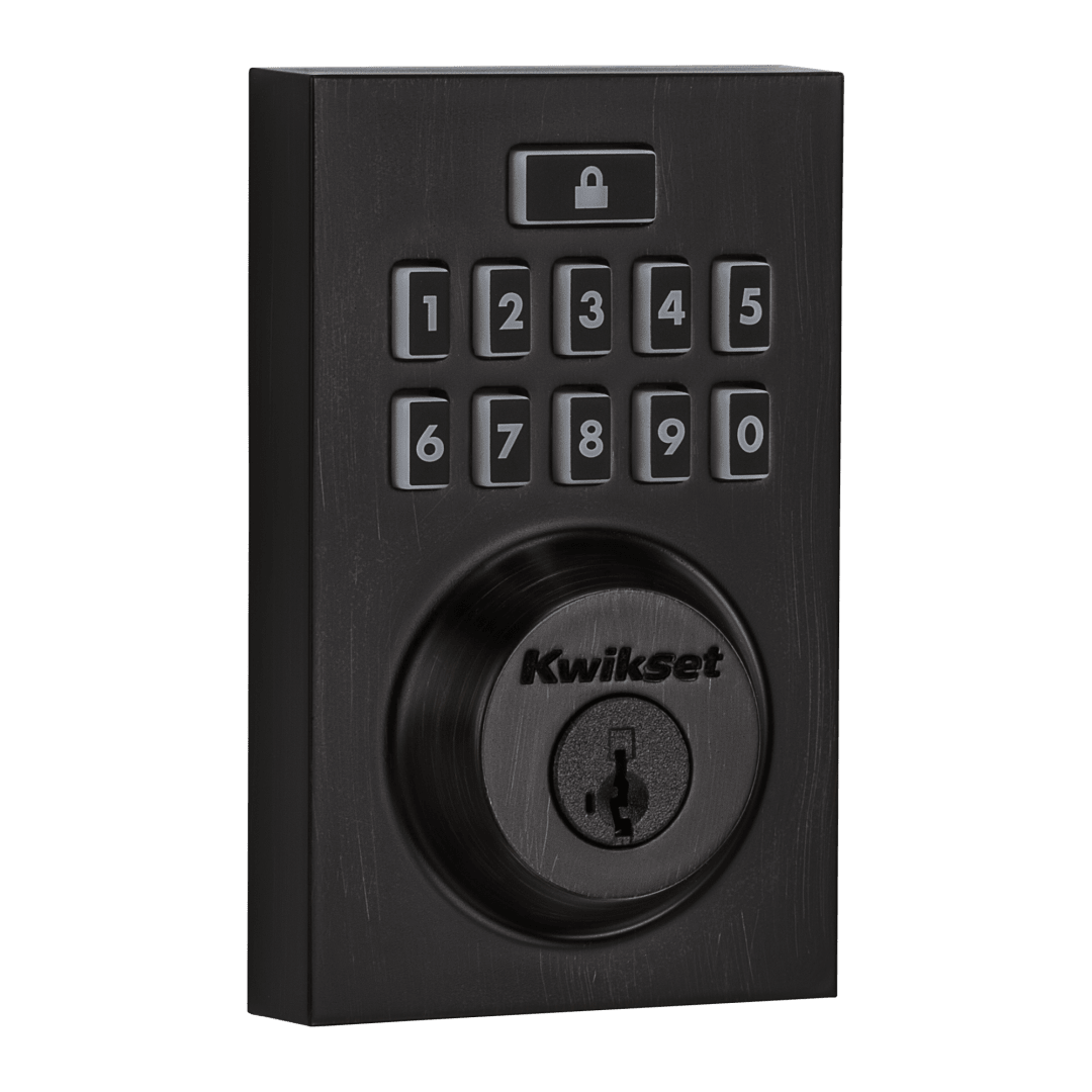 914 SmartCode® Contemporary Square  Electronic Deadbolt featuring SmartKey Security™ and Zigbee Technology in Venetian Bronze
