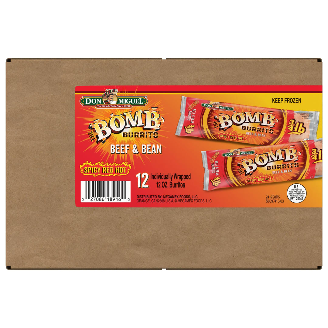 THE BOMB Spicy Red Hot Burrito Bus Del