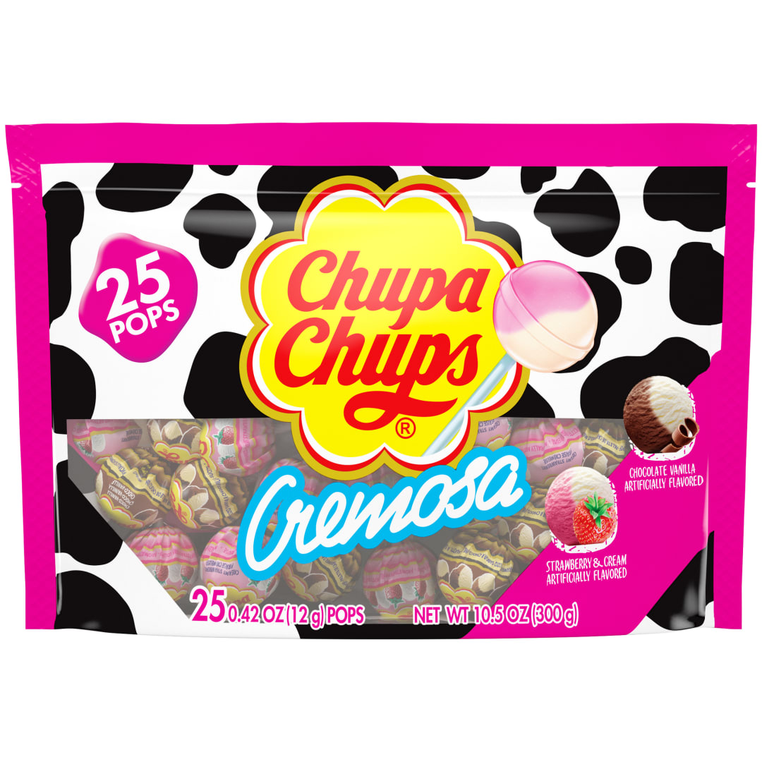 Chupa Chups Cremosa Lollipops Ice Cream 25 pc Stand Up Bag