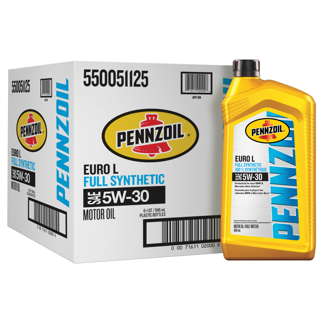 Pennzoil Platinum Euro L Full Synthetic 5W-30 Motor Oil, 1 Quart (6 Pack)