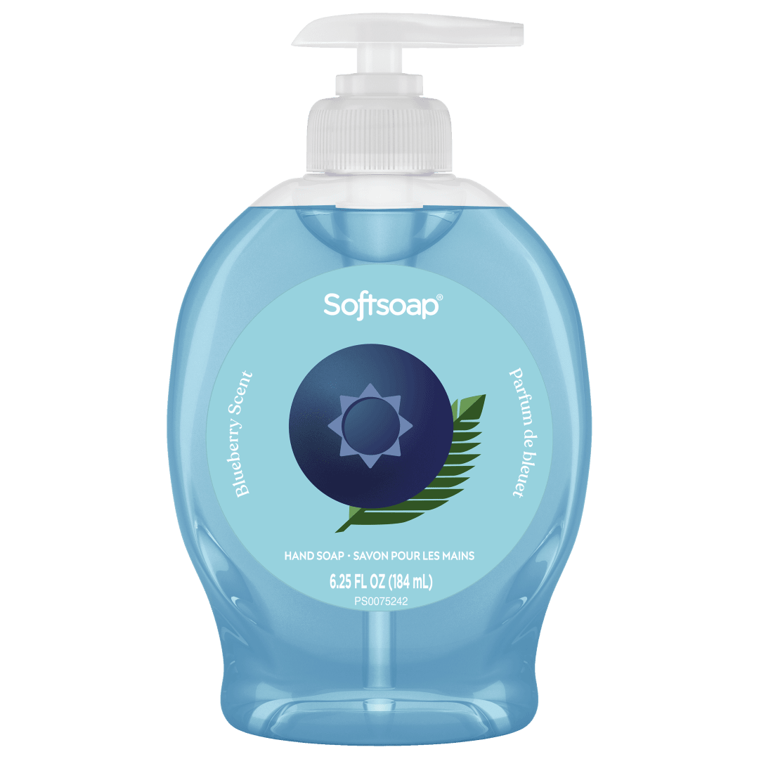 Softsoap Limited Edition Liquid Hand Soap, Seasonal Hand Soap, Paraben Free, pH Balanced, Blueberry Scent, 6.25 fl oz Pump Bottle