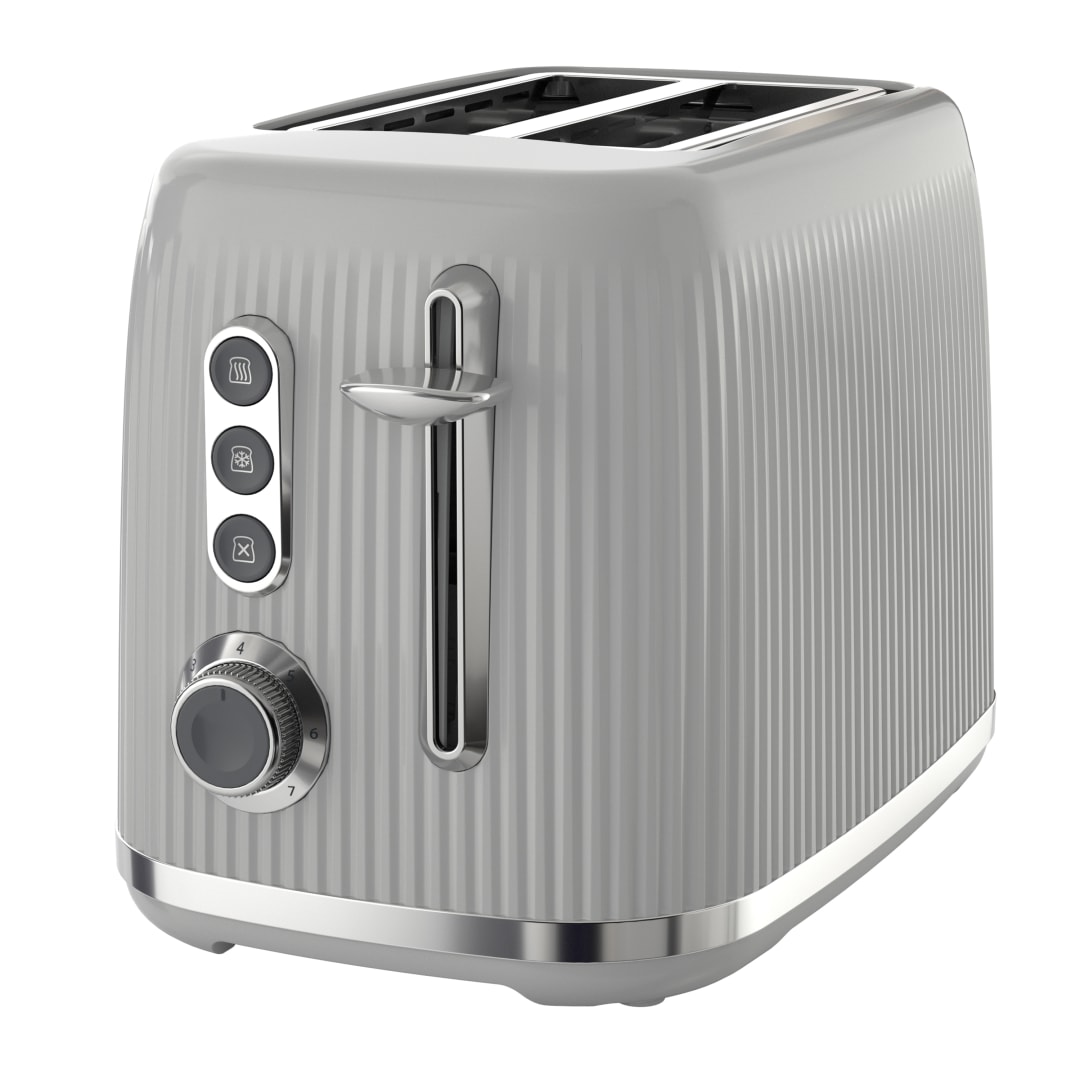 BREV BOLD 2 SLICE TOASTER - GREY/SILVER
