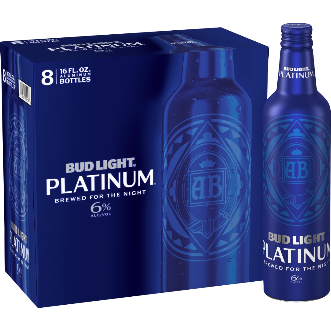 Bud Light® Platinum® Beer, 8 Pack 16 fl. oz. Aluminum Bottles
