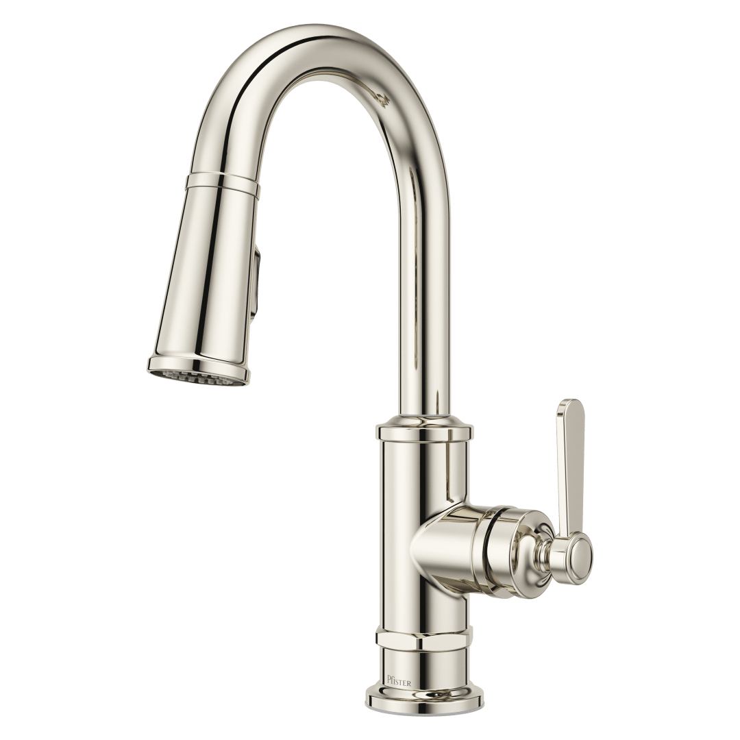 Port Haven Pull-Down Bar/Prep Faucet in Polished Nickel