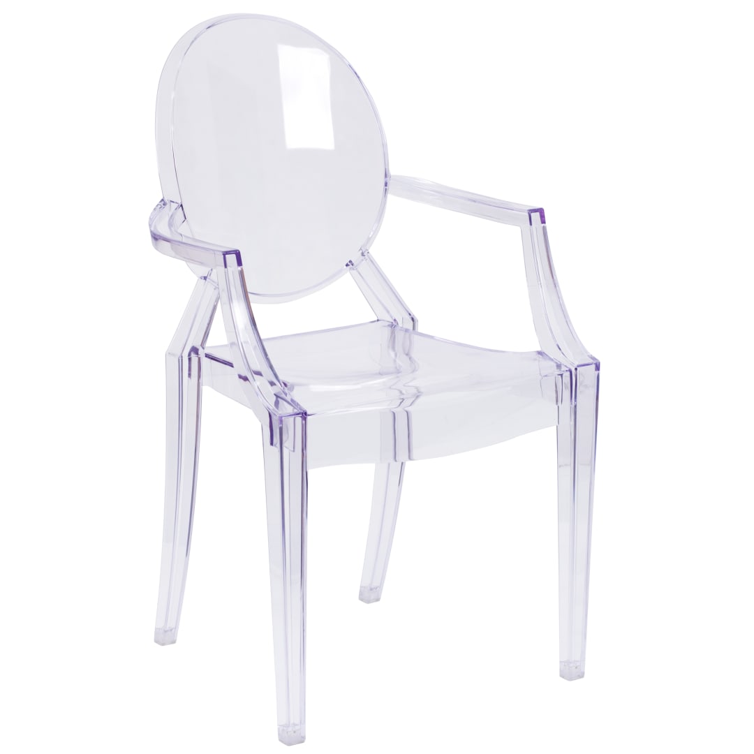 Shirley Ghost Chair with Arms in Transparent Crystal
