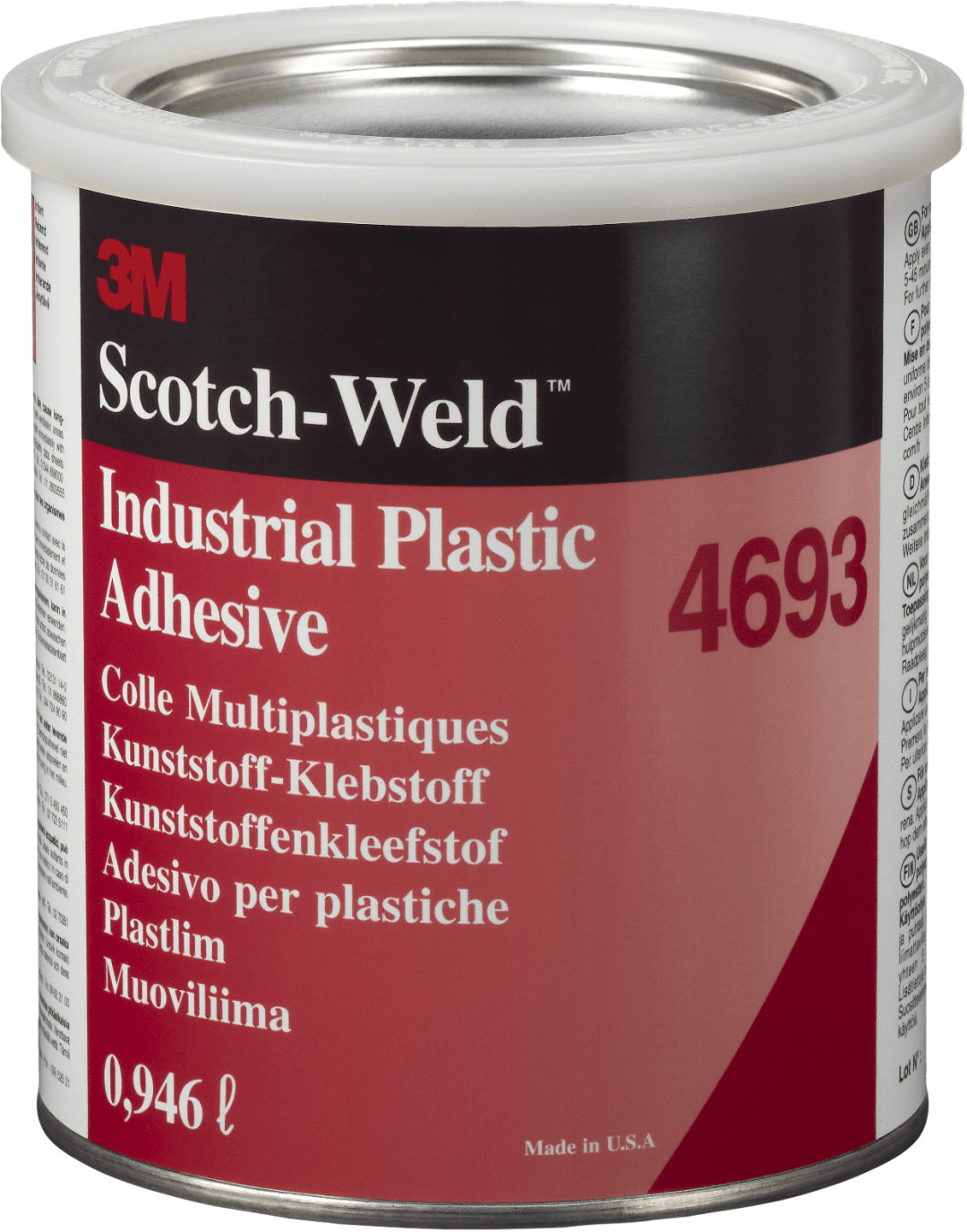 3M™ Lösemittelklebstoff auf Basis Synthetischer Elastomere 4693, Transparent, 946 ml
