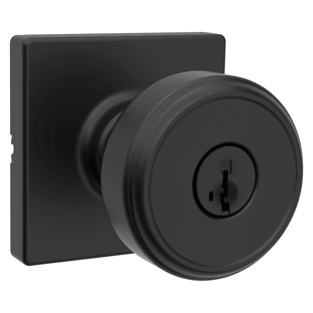 Maven Square Keyed Entry Knob w/ SmartKey Technology™ in Matte Black