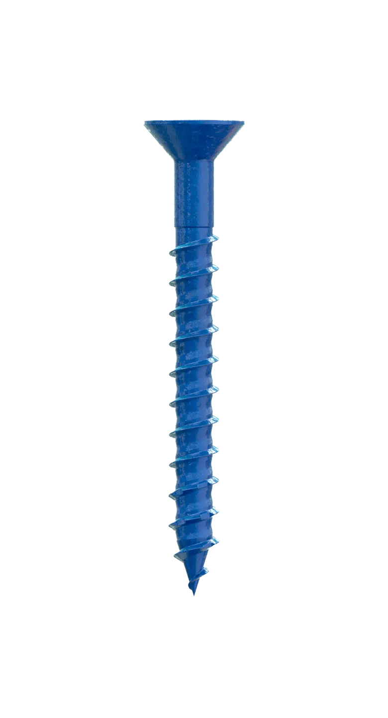 Simpson Strong-Tie TNT25214TFC25 Titen Turbo™ — 1/4 in. x 2-1/4 in. 6-Lobe Flat-Head Concrete and Masonry Screw, Blue (25-Qty)