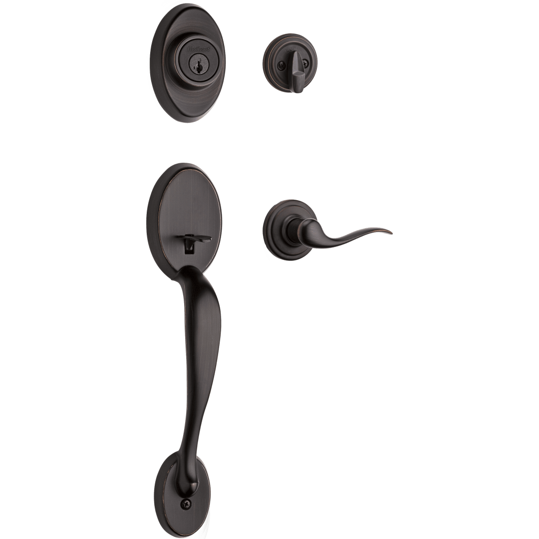 Chelsea Single Cylinder Handleset w/Tustin Lever featuring SmartKey Security™ in Venetian Bronze