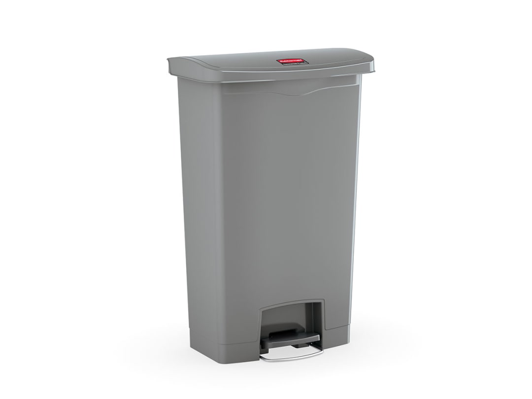 Slim Jim® 13 Gal Step On Resin Front Step Gray