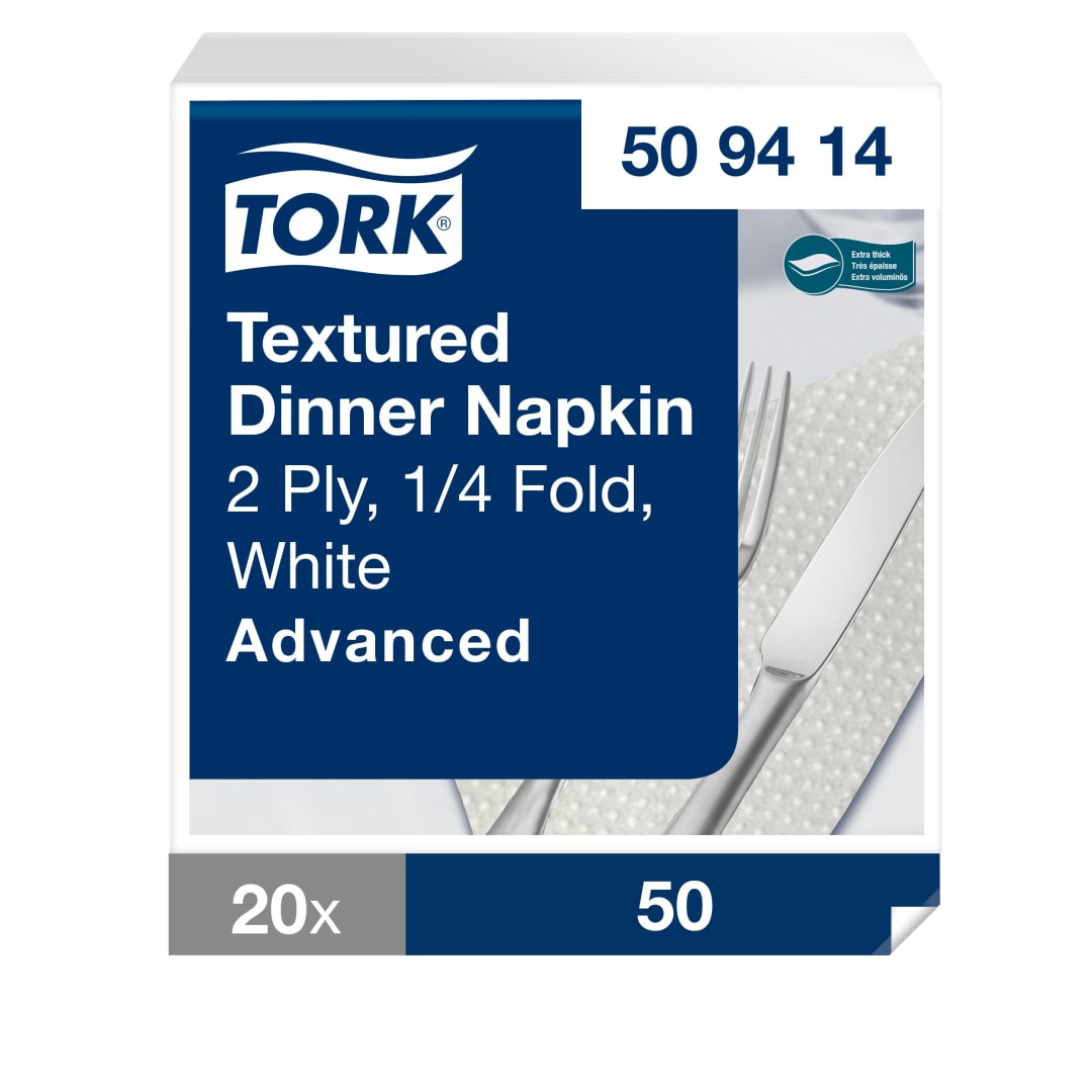 Tork Textured White Dinner Napkin