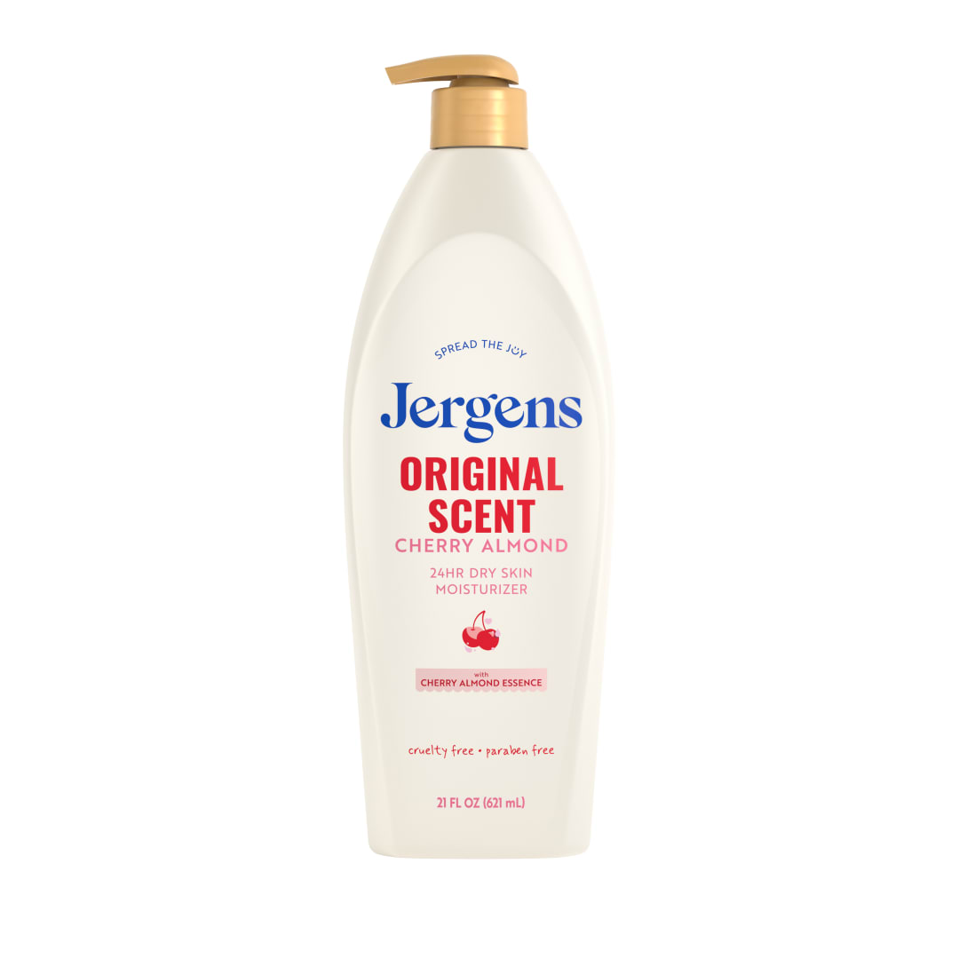 Jergens Cherry Almond Hand & Body Lotion, Dry Skin, 21 fl oz