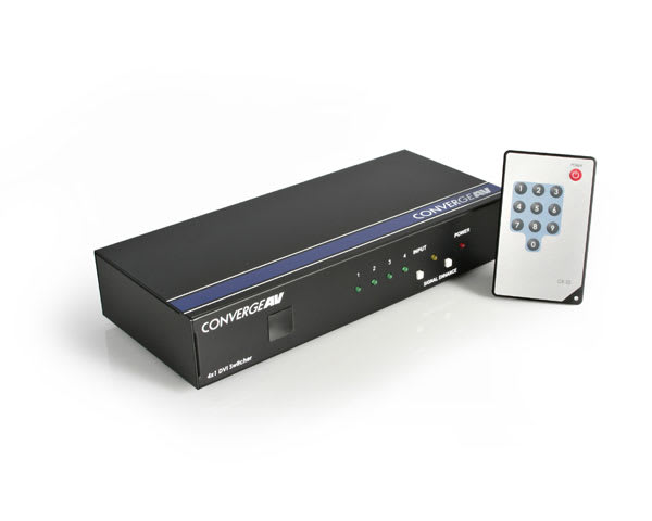4 to 1 DVI switcher with remote/RS-232