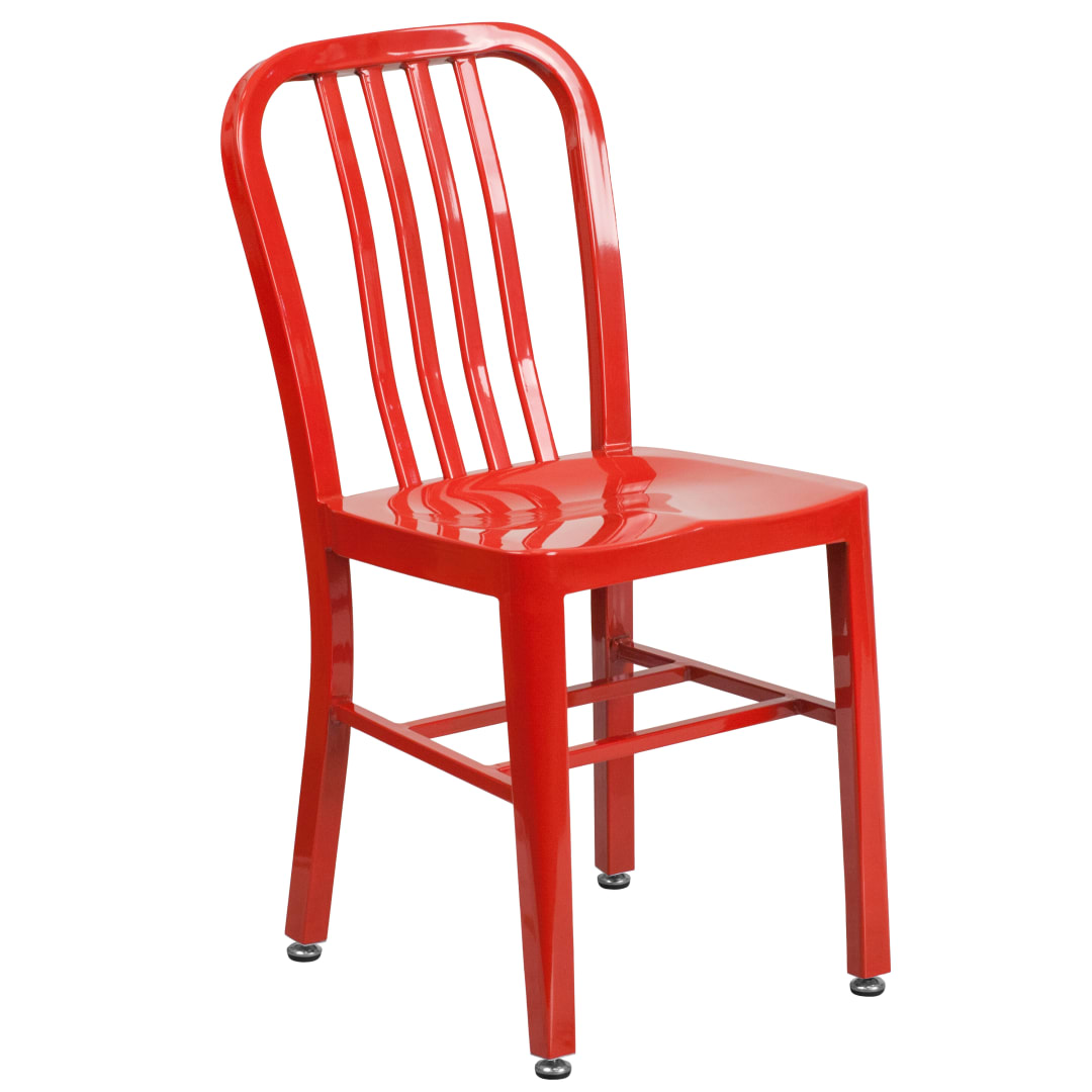 Gael Commercial Grade Red Metal Indoor-Outdoor Chair
