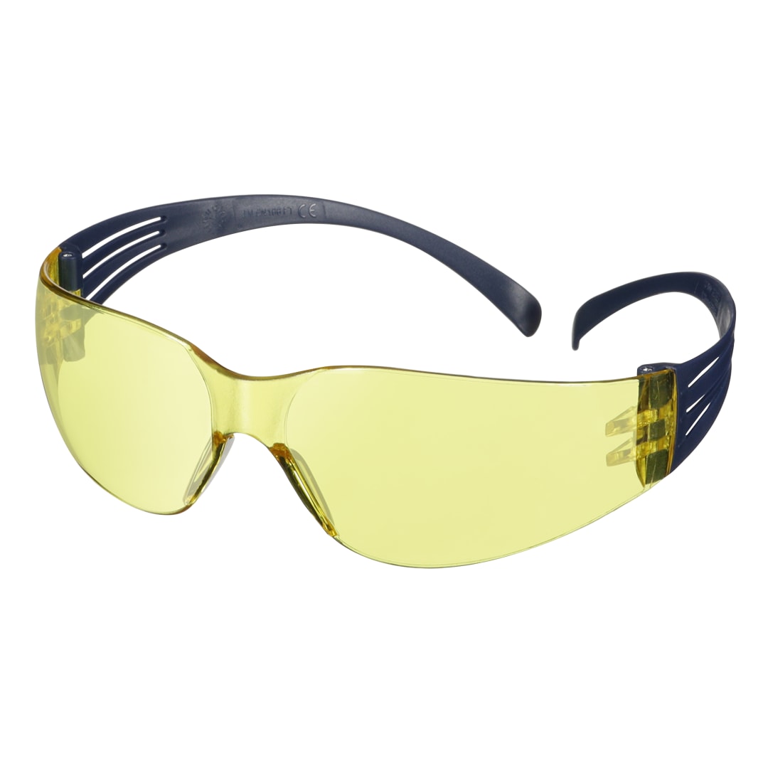 3M™ SecureFit™ 100 İş Güvenliği Gözlükleri, Mavi çerçeve, Çizilmeye Dayanıklı / Buğu Önleyici, Kehribar lens, SF103AF-BLU-EU, 20/Kutu